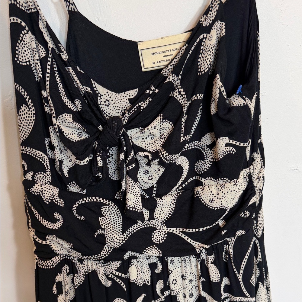 Moulinette Soeurs buy anthropology Black Maxi Dress with Cream Floral Print - Picture 10 of 10
